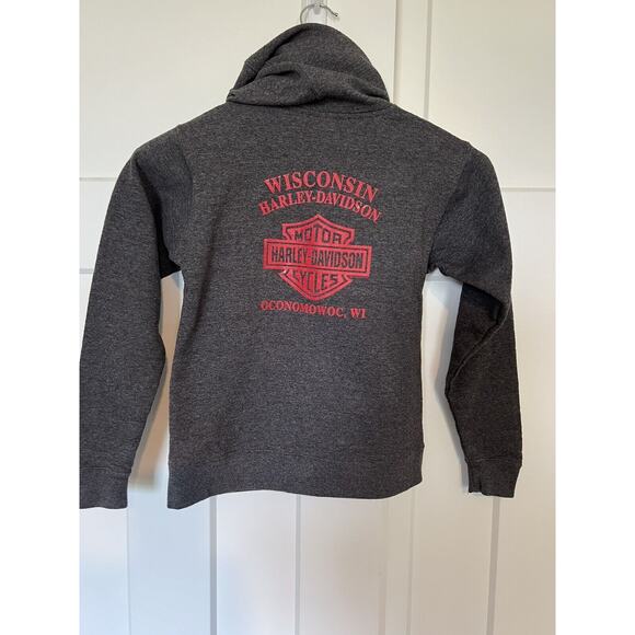 Harley Davison Youth Zip Up Hoodie Size 6/7 Oconomowoc WI - Picture 2 of 8